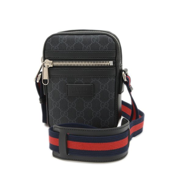 Gucci GG Supreme Shoulder Bag Black Men's 682357 - Picture 1 of 7